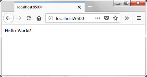 The text "Hello World!" loaded in Firefox