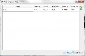 VirtualBox port forwarding rules